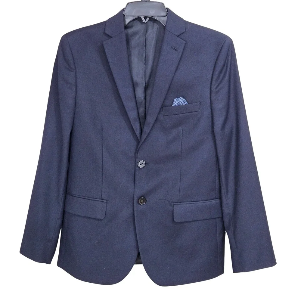 Lauren Ralph‎ Lauren Blazer Kids 16R Navy Blue Two Button Suit Jacket Stretch